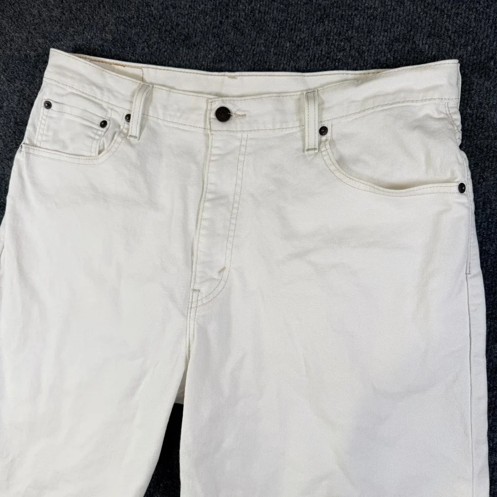 Levi's 569 Loose‎ Straight Shorts Mens 38x11 White Denim Cotton Stretch Outdoor